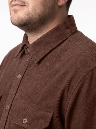 Image of Urbano Plus Men's Corduroy Full Sleeve Regular Fit Solid Overshirt with Utility Pockets