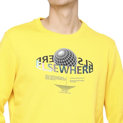 Image of Spykar Men's Cotton Blend Round Neck Sweatshirt