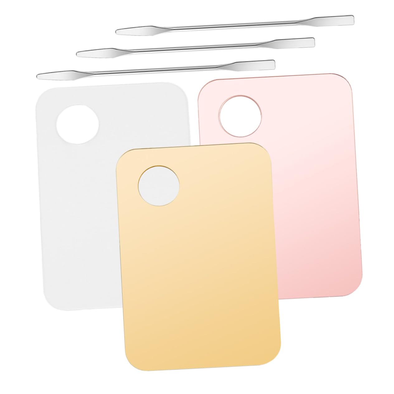 Ipetboom Cosmetic Mixing Makeup Spatula Set with Makeup Plate for Foundation Blending Palette Ideal for Artists