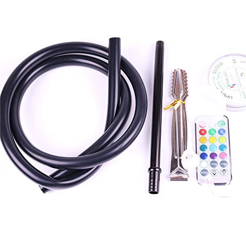 WOGQX Acryl Shisha Set Shisha Komplettset Mit Shisha Zubehör, Silikonschale+Schlauch Shisha+Holzkohlehalter+LED Licht… – Bild 4