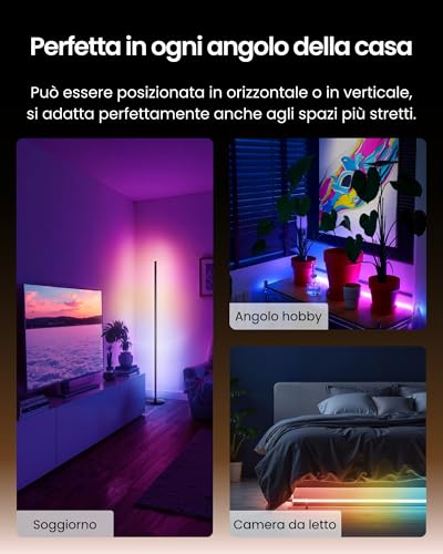 SwitchBot Matter RGBICWW Lampada da Terra, Luce Calda/Fredda, Piantana Lampada da Terra LED funziona con Apple Home, Alexa, Google Home, 16 Mln Colori, Sincronizzazione Musicale, Modalità Scen - Immagine 4