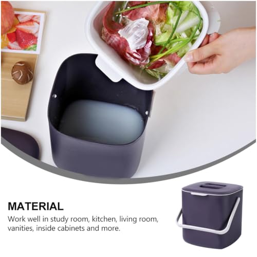 Caneca de basura plástica portátil con tapa y asa miniatura 3