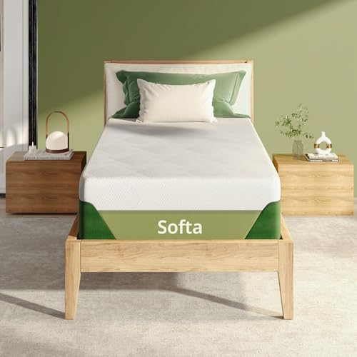 Image of Softa 12 inch Twin XL Cooling Gel Memory Foam Mattress, Viscose from Bamboo, Medium Firm, Certi-PUR & Oeko-TEX Certified, 10-Year Warranty, Green Tea Support Foam, Washable, Mattress in a Box