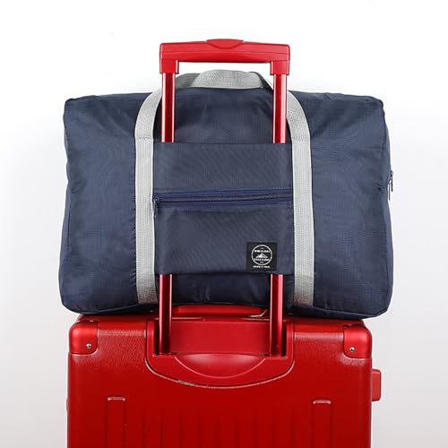 Foldable Travel Duffel Bag Tote Carry On Duffel Bag Gym Bag For Men Women Carry On Luggage Sport Duffle Weekender Overnight Bag (Blue)4