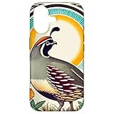 カリフォルニア ウズラとポピー イラスト カリウズラ スマホケース iPhone 17 用