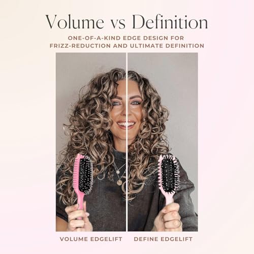 Image of Curly Hair Brush - Curl Defining & Detangling Brush for Women & Men - Boar Bristle Styling Brush for Shaping, Combing & Enhancing Natural Curls - Suitable for All Hair Types (RED)