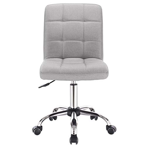 EUGAD 0011BGY Arbeitshocker auf Rollen Bürohocker Schreibtischstuhl Rollhocker 360° drehbar höhenverstellbar Leinen… – Bild 5