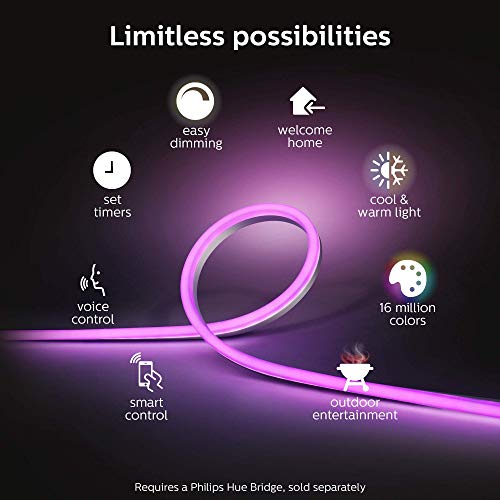 Philips Hue White & Color Ambiance Outdoor LightStrip 2m/7ft (Requires Hue Hub, Works with Amazon Alexa, Apple HomeKit, and Google Assistant) - Image 3