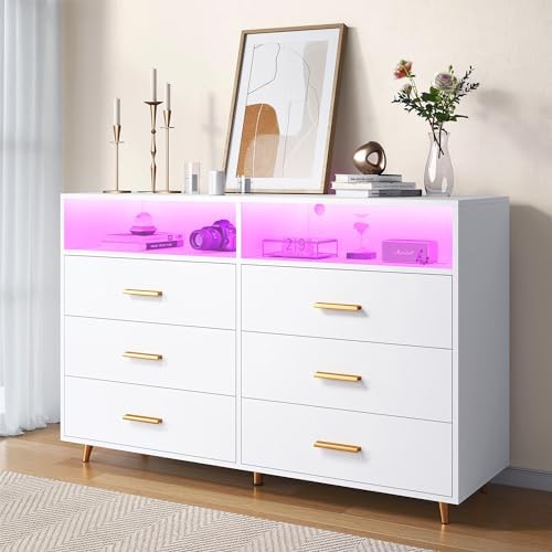 EnHomee Dresser, Dresser for Bedroom, White Dresser with