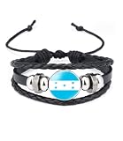 vmcoatdu Honduras National Flags Bangle Retro Alloy Leather Bracelet for National Flag Braided Rope Bracelet Bangle (Honduras)