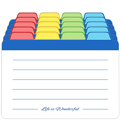 Neando Index Cards Guide Dividers 3X5 Inches, The Blank Index Cards Guide, 1/4 Cut Tabbed Note Cards, File And Recipe Guides, 450Gsm Paper, Assorted Colors, 20 Counts #TOP6