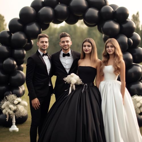 130PCS Black Balloons, Latex Balloons Different Sizes 18/12/10/5 Inch, Helium Balloons with Ribbon, Party Balloon Set for Birthday Wedding Graduation Anniversary Baby Shower Decorations. - Image 5