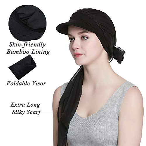 Alnorm Headcovers for Cancer Patients Chemo Scarves for Women Black2