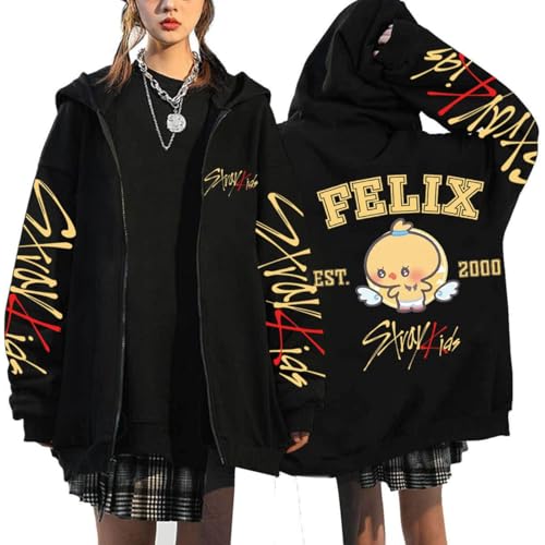 KASENFASHION Harajuku Sweat à Capuche – Y2K Sweat à Capuche zippé Mignon BangChan Lee Know Changbin Hyunjin Han Felix Seungmin I.N Motifs Unisexe Harajuku...