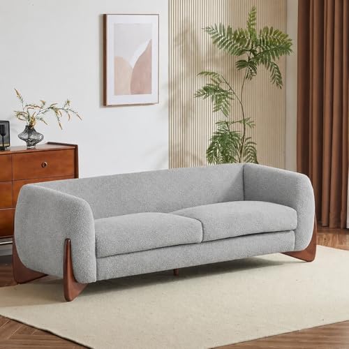 Image of Luxurious Velvet Uphostered Contemperory Sofa Set with Cushion Chaise Lounge, Sectional Sofa Perfect for Your Living Room,Guests Room & Office (Teak Wood Legs (Light Grey))