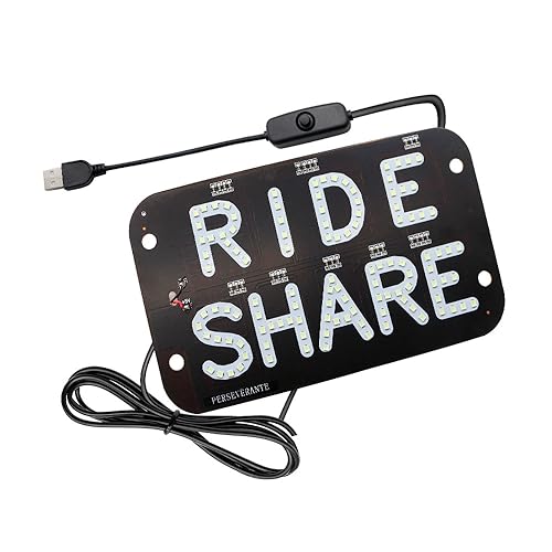 Cartel LED para taxi RIDESHARE con cable USB 6ft miniatura 1