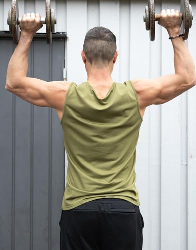 COOFANDY Casual Sleeveless Shirts for Men Cotton V Neck Tank Tops Summer 2 Pack Workout Gym Muscle Tee3