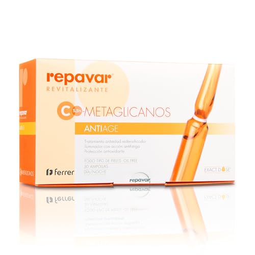Repavar Revitalizante - Sérum Antiedad con Acción Redensificadora - Elaborado con Vitamina C - Formato para 1 Mes - Piel más Joven, Tersa y Luminosa - 30 Ampollas de 1 ml