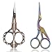 Price comparison product image BIHRTC Scissors 4.5 Vintage European Style Plum Blossom Scissors Small Sewing Scissors Craft Office Stork Crane Scissors for Embroidery, Sewing, Craft, Art Work & Everyday Use (Copper+Colorful)
