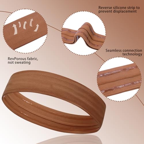 Image of Workout Headbands Non Slip Headband Sport Headbands Sweatbands Elastic Sport Hair Bands for Sports Travel Indoor Fitness Gym