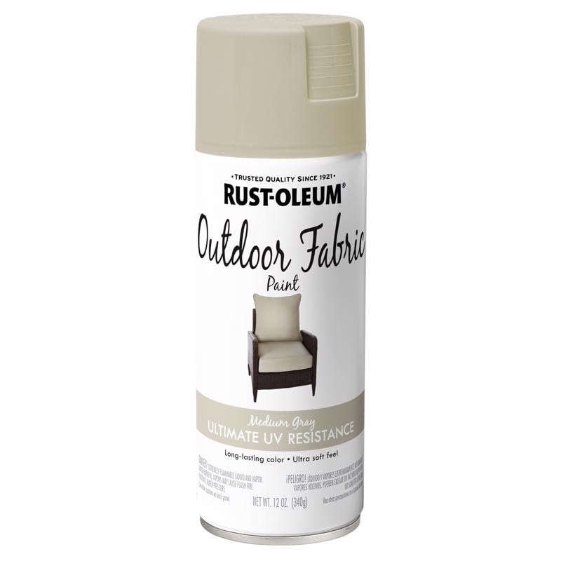 Rust-Oleum 358839 Specialty Outdoor Fabric Paint, Medium Gray