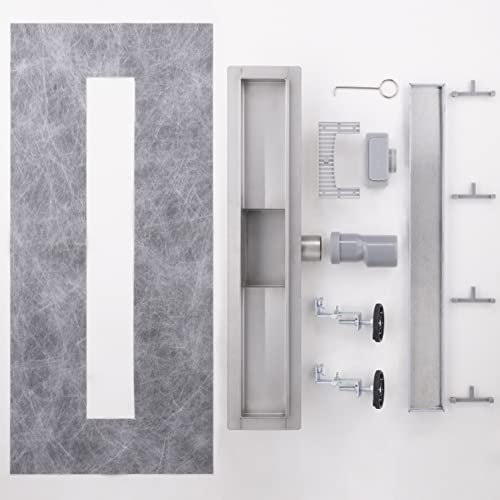 Canaleta de ducha lineal de 60 cm reversible para plato de obra 5