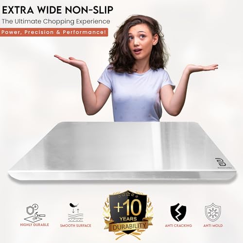 Image of Stainless Steel Countertop Chopping Board, 36 x 31 cm