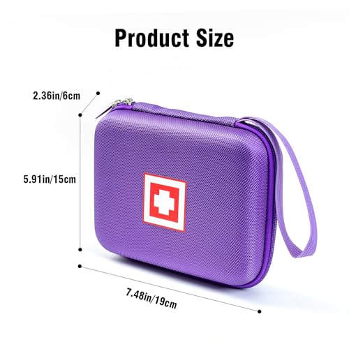 Image of Gealaek Protective Carrying Case for Portable Nebulizer, Travel Medical Bag with Hard Shell for Inhaler Spacer, Masks, Asthma Accessories Emergency Medicine Storage Bag for Kids and Adults (Purple)