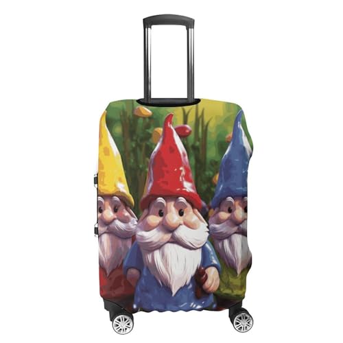 Colorful Gnomes Luggage Cover, Washable Elastic Suitcase Cover Protector Fit 18-32 Inch Luggage4