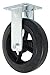 RWM Casters 46 Series Plate Caster, Rigid, Rubber on Iron Wheel, Roller Bearing, 500 lbs Capacity, 8" Wheel Dia, 2" Wheel Width, 9-1/2" Mount Height, 4-1/2" Plate Length, 4" Plate Width
