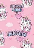  Quaderno a Righe 1R Unicorno Cuore Palloncino Righi distanti 8 mm Rigatura standard per scuole medie e superiori: Semplice quadernone da 110 pagine ... esercizi, ecc Formato A4 (29,7cm x 21 cm)