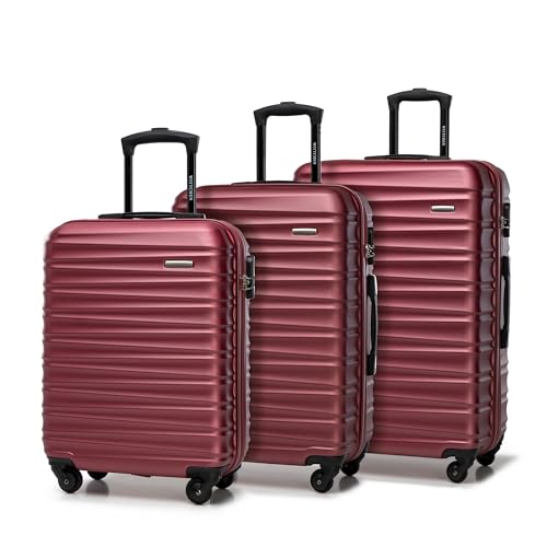 WITTCHEN GROOVE Line | Set med 3 väskor | Resväskor Hårt bagage med ABS-hölje | Nummerlås, teleskophandtag | 4 länkhjul |...