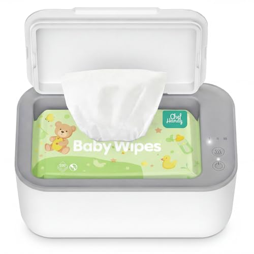 Image of Chefhandy Baby Wipe Warmer, 3-Level Temperature Control, Silent & Even Heating, Large Capacity Wipes Dispenser for Babies & Adults, White