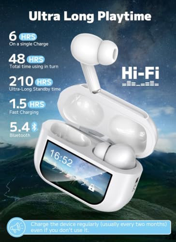 Image of Bucephalus Wireless Earbuds with ENC Noise Cancelling, Bluetooth 5.4 Ear Buds, 48H Playtime & Bass Stereo Sound for Sports /Working, Compatible with iPhone /Android, Pad - Ivory White
