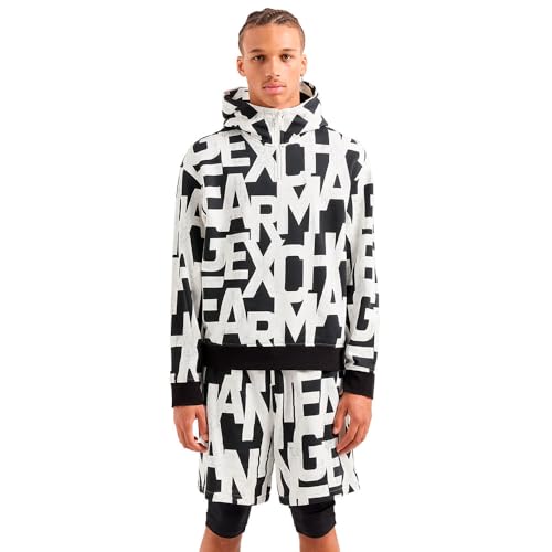 Armani Exchange Men's Ax All Over Block Font French Terry Sweatshirt