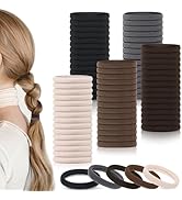 100PCS Neutral Colors Hair Ties, Seamless Hair Ties Ponytail Holders Elastics Hair Accessories fo...