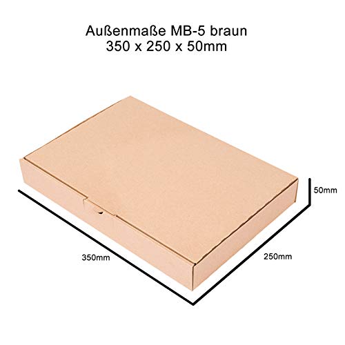 verpacking 50 maxibriefdozen 350x250x50mm DIN A4 bruin MB-5 Maxibrief voor goederenzending DHL DPD GLS H briefzending, P… - Afbeelding 4