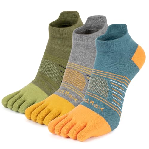 Image of Toe Socks Cool-max Running Socks for Men Women 3 Pairs Athletic Breathable Five Finger Socks