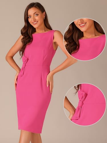Robe fourreau sans manches col rond en coupe droite ajustée