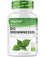 vit4ever Bio Brennnessel - 240 Kapseln - Hochdosiert mit 1000mg je Tagesportion - 10:1 Brennnessel Extrakt in zertifizierter Bio Qualität - Vegan