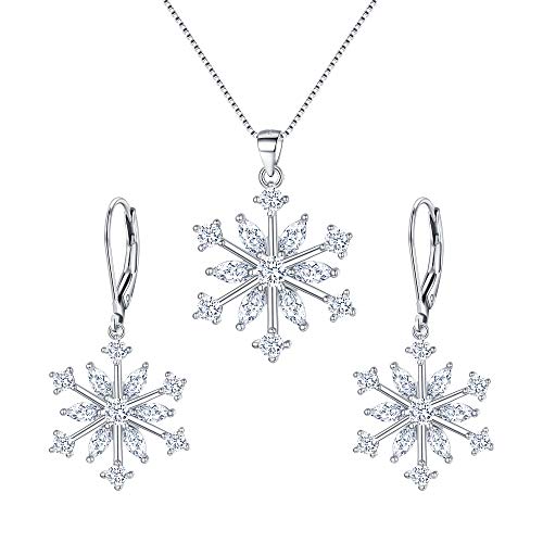 EVER FAITH Fiocco di Neve Jewerly Set Argento