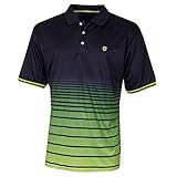 Island Green Mens IGTS1890 Sublimated Stripe Logo Polo Shirt - Lime - M