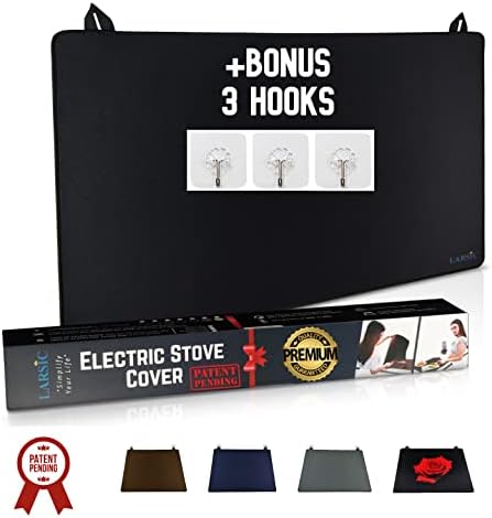 Larsic Hob Foldable Cover Protector for Induction Ceramic Electric Glass Hob Cover Protecting Cooker Top from Scratches Dirt Anti Slip, Waterproof, Gives Extra Work and Storage Space  Grey 61x53 cm