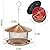 Samhe Bird Feeder for Outdoor, Weatherproof Rainproof All Metal Hanging Wild Bird Feeder with 9.8" Roof, 4.5 LBs Seeds Capacity, Easy to Clean & Refill