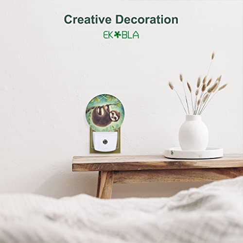 Image of EKOBLA Sloth Night Light, Cute Jungle Animal Night Lights Plug Into Wall with Dusk to Dawn Sensor for Kids Room, 0.5W Sleep Friendly