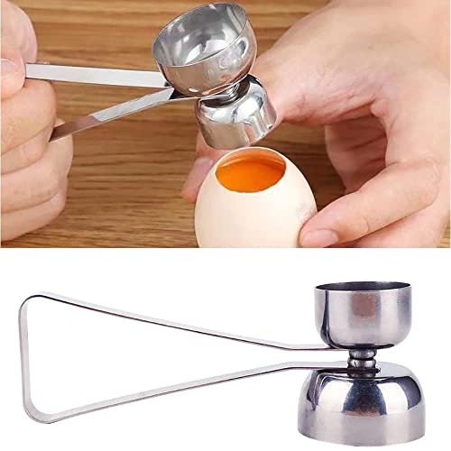 Xnchhou Creative Kitchen Tool Double-headed Egg Scissors Eggshell Cutter Topper Shell Opener Cracker Stainless Steel Home Gadgets Baking Tools Egg Sheller Family Mom Gifts 2023