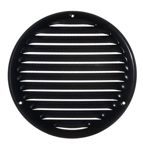 Ø 160mm Metall Schwarz Lüftungsgitter mit Insektenschutz - Gitter für Belüftung - Abluftgitter