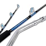 Fiblink 2 Piece Bent Butt Rod Saltwater Offshore Heavy Trolling Fishing Rod Big Game Conventional Boat Fishing Roller Rod Pole 5'6