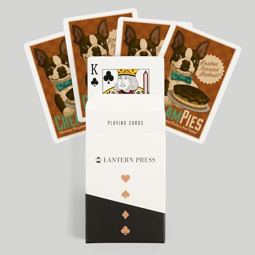 Lantern Press Boston Terrier, Baraja de 52 cartas Póker miniatura 6