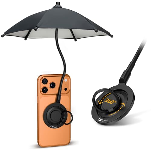 Magnetic Phone Umbrella for Sun Outdoor Phone Sun Shade Shield with Flexible Angle Design & Rotatable Phone Ring Umbrella for iPhone 17 16 15 14 Pro Max Plus All Phone Anti-Glare Pool Beach Essentials